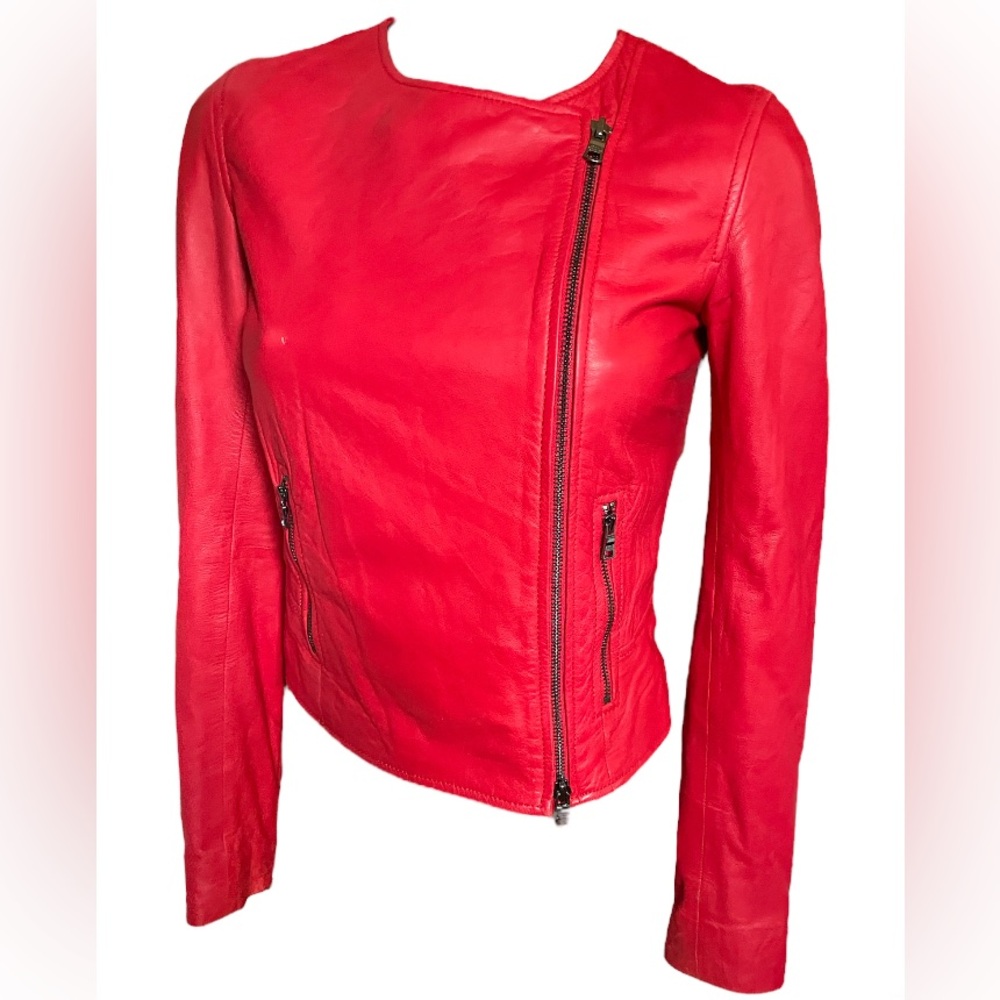 Armani Buttery Soft Leather Moto Jacket